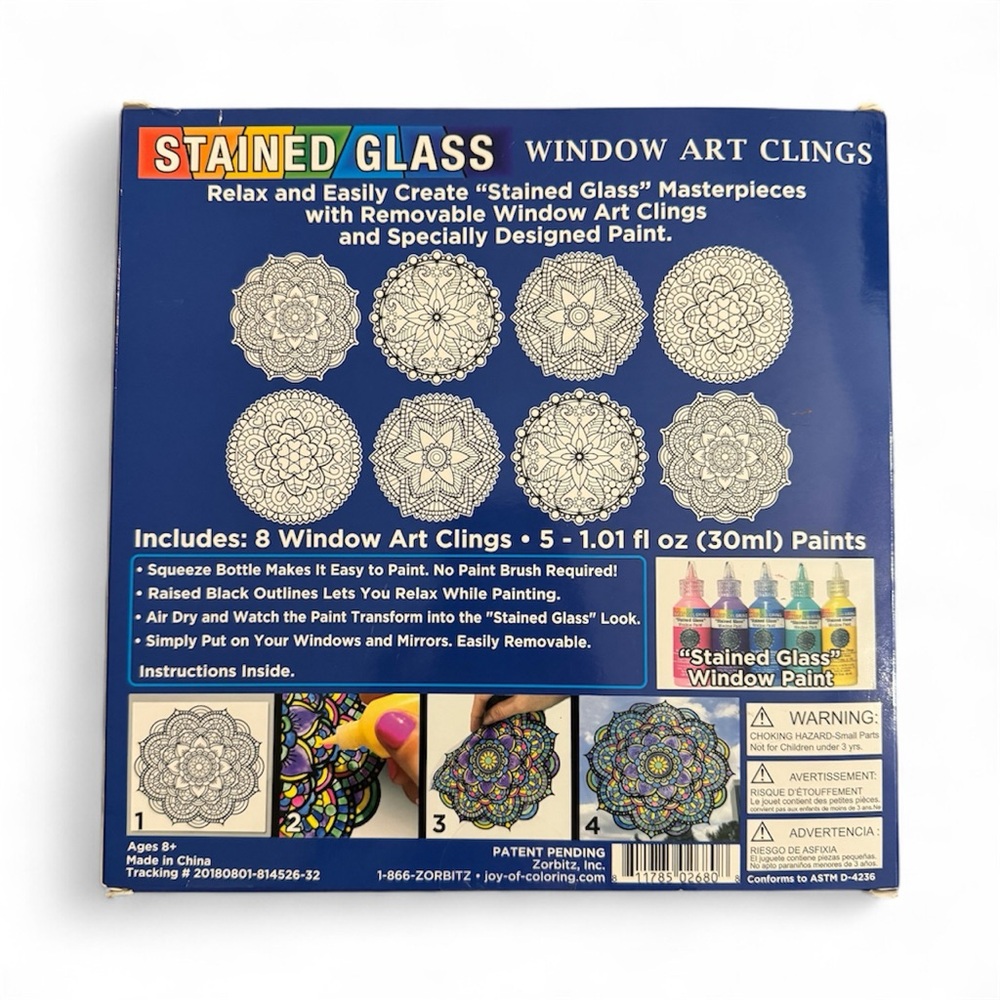 ZORBITZ Stained Glass Window Art Clings DIY Mandala Kit - Christmas Gift Ideas - Picture 2 of 4